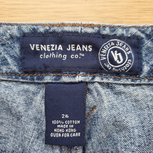 Vintage Y2K Venezia Plus Size Lace-Up Jean Shorts - Picture 4 of 5